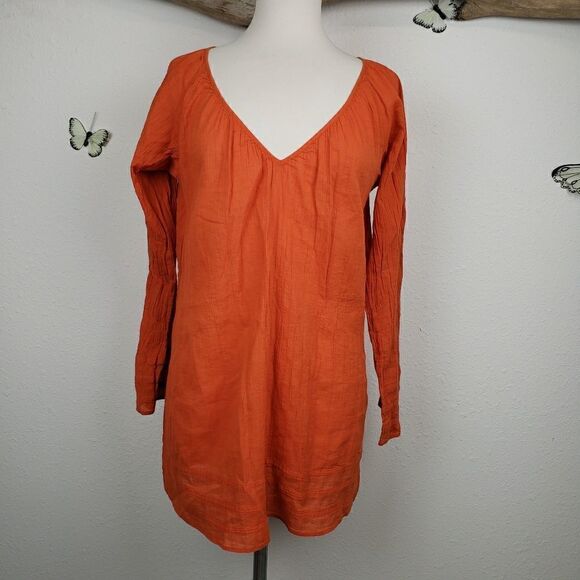 Eddie bauer orange cotton tunic - Picture 1 of 8
